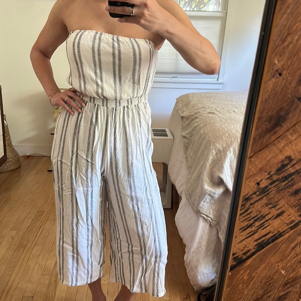 Silence + Noise Stripe Romper Jumpsuit